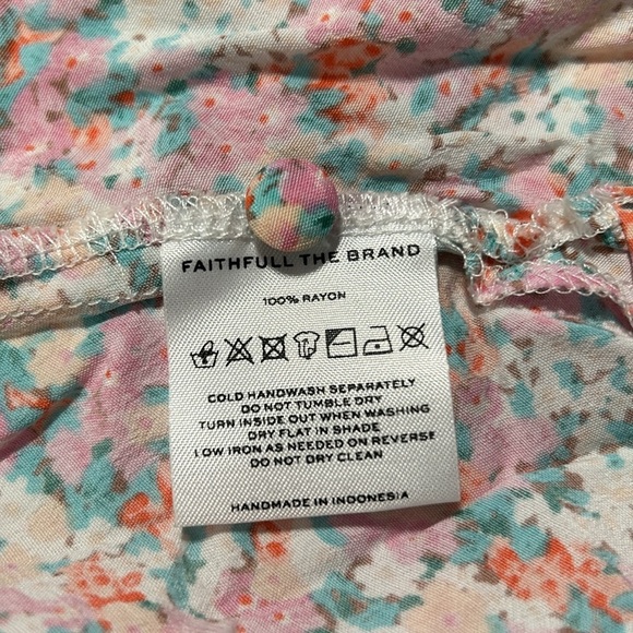 Faithfull The Brand Floral Zip up Knee Length Dress Sz M B - Picture 4 of 4